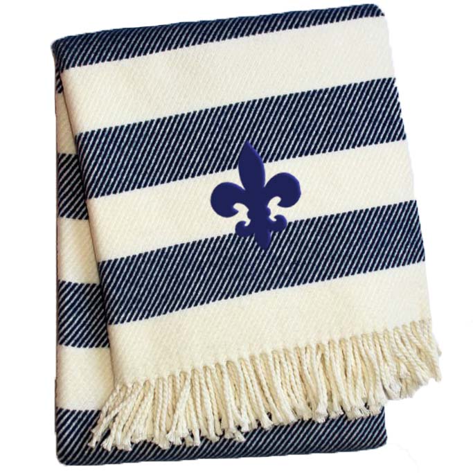 Rugby Stripe Throw Blanket The Fleur, Home of your St. Mary's GEAR!
