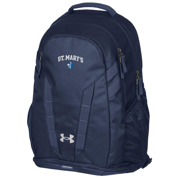 UA Hustle Backpack 5.0 in Navy Blue